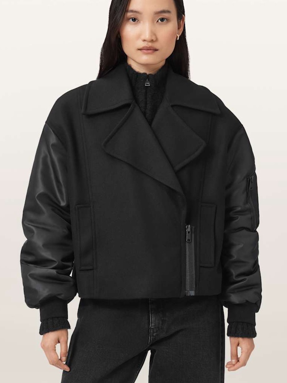 AllSaints ORLA WOOL bomber Black JACKET